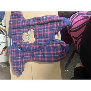 Little Me Baby Plaid Fleece One-Piece Footed Pajamas with Ap